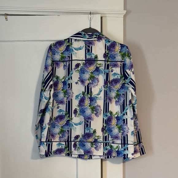 J. Crew Drapey button-up top in vintage floral stripe - Picture 6 of 11